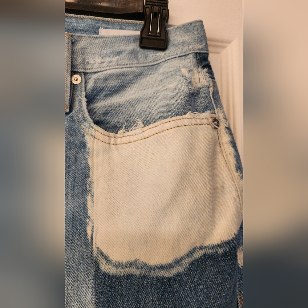 FRAME Le Original Bleached High Waist Straight Leg Jeans In Fresco Size 28 - Picture 7 of 16